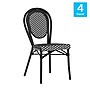Flash Furniture Lourdes Indoor/Outdoor French Bistro Stacking Chair, Black/White, 4/Pack (4SDA6422SBKWBK)~#|#~sp238328913_sc7