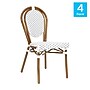 Flash Furniture Lourdes Indoor/Outdoor French Bistro Stacking Chair, White/Gray/Natural, 4/Pack (4SDA6422SWGYN)~#|#~sp238329432_sc7