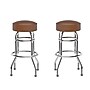 Flash Furniture Bruno Traditional Vinyl/Metal Double Ring Barstool without Back, Weathered Brown, 2-Pieces/Pack (2XUD100WBRN)~#|#~sp245678102_sc7