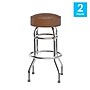 Flash Furniture Bruno Traditional Vinyl/Metal Double Ring Barstool without Back, Weathered Brown, 2-Pieces/Pack (2XUD100WBRN)~#|#~sp245678105_sc7