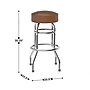 Flash Furniture Bruno Traditional Vinyl/Metal Double Ring Barstool without Back, Weathered Brown, 2-Pieces/Pack (2XUD100WBRN)~#|#~sp245678108_sc7