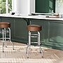 Flash Furniture Bruno Traditional Vinyl/Metal Double Ring Barstool without Back, Weathered Brown, 2-Pieces/Pack (2XUD100WBRN)~#|#~sp245678113_sc7