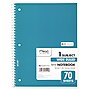 Mead 1-Subject Notebooks, 10.5" x 8", Wide Ruled, 70 Sheets, Assorted Colors, 4/Pack (72873)~#|#~sp250963602_sc7