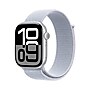 Apple Watch Series 10 GPS + Cellular Smartwatch, 46mm, Silver Aluminum Case with Blue Cloud Sport Loop (MWY23LW/A)~#|#~sp252646150_sc7