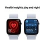 Apple Watch Series 10 GPS + Cellular Smartwatch, 46mm, Silver Aluminum Case with Blue Cloud Sport Loop (MWY23LW/A)~#|#~sp252646273_sc7