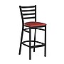 Flash Furniture HERCULES Traditional Steel and Vinyl Ladder Back Restaurant Barstool, Black Frame/Red Seat (XUDG697BBARRDV)~#|#~sp264513299_sc7