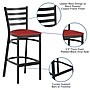 Flash Furniture HERCULES Traditional Steel and Vinyl Ladder Back Restaurant Barstool, Black Frame/Red Seat (XUDG697BBARRDV)~#|#~sp264513301_sc7