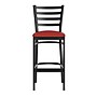 Flash Furniture HERCULES Traditional Steel and Vinyl Ladder Back Restaurant Barstool, Black Frame/Red Seat (XUDG697BBARRDV)~#|#~sp264513307_sc7
