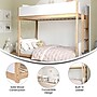 Flash Furniture Dallas Convertible Bunk Bed with Ladder, Twin Over Twin, White/Natural (MG090030TTBWHN)~#|#~sp264514722_sc7