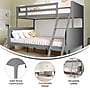 Flash Furniture Dallas Convertible Bunk Bed with Ladder, Twin Over Full, Gray (MG090031TFBGY)~#|#~sp264514954_sc7