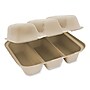 World Centric Plant-Based 3-Compartment Fiber Hinged Carryout Container, Natural, 300/Carton (TO-SC-T3-LFS)~#|#~sp269526386_sc7