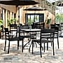 Flash Furniture Bridgeport Stacking Patio Chair, Slatted Backrest in Black (DHF317APPBLK)~#|#~sp278278833_sc7