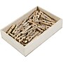 JAM Paper® Wood Clip Clothespins, Small 7/8 Inch, Natural Brown Clothes Pins, 2 Packs of 50 (3230717359A)~#|#~sp29738270_sc7