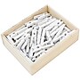 JAM Paper Wood Clip Medium Wood Clothespins, White Clothes Pins, 2 Packs of 50 (2230719109A)~#|#~sp29738276_sc7