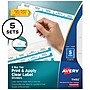 Avery Index Maker Big Tab Paper Dividers with Print & Apply Label Sheets, 5 Tabs, White, 5 Sets/Pack (11492)~#|#~sp30782746_sc7