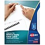 Avery Print & Apply Blank Tab Dividers, 5-Tab, White, Set (11253)~#|#~sp30783744_sc7