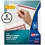 Avery Index Maker Plastic Dividers with Print & Apply Label Sheets, 5 Tabs, Frosted White, 5 Sets/Pack (12450)~#|#~sp30784134_sc7