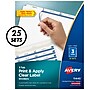 Avery Index Maker Paper Dividers with Print & Apply Label Sheets, 3 Tabs, White, 25 Sets/Pack (11445)~#|#~sp30784375_sc7