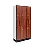 Alpine Industries 72" 2-Tier 3-Column Storage Locker, Walnut (701-Z-W-3-MK)~#|#~sp309690684_sc7