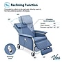 Viva Comfort Leather Bariatric 3-Position Geri Chair Recliner with Front Tray and Casters, Blue (ADIME915-01-T-BLU-KIT)~#|#~sp309696013_sc7