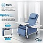 Viva Comfort Leather Bariatric 3-Position Geri Chair Recliner with Front Tray and Casters, Blue (ADIME915-01-T-BLU-KIT)~#|#~sp309696015_sc7