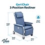Viva Comfort Leather Bariatric 3-Position Geri Chair Recliner with Casters, Blue (ADIME915-01-BLU-MK)~#|#~sp309696148_sc7
