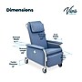 Viva Comfort Leather Bariatric 3-Position Geri Chair Recliner with Casters, Blue (ADIME915-01-BLU-MK)~#|#~sp309696156_sc7