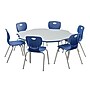 Correll 60" Flower Shaped Activity Table Set, Height Adjustable, Gray Granite (AP1-A60TFFLR-15-14-37-6-18)~#|#~sp310184911_sc7