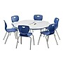 Correll 60" Flower Shaped Activity Table Set, Height Adjustable, Frosty White (AP1-A60DEFLR-80-14-37-6-18)~#|#~sp310184931_sc7