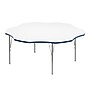 Correll 60" Flower Shaped Activity Table Set, Height Adjustable, Frosty White (AP1-A60DEFLR-80-14-37-6-18)~#|#~sp310184933_sc7