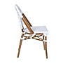 Flash Furniture Lourdes Contemporary Aluminum and PE Rattan Bistro Stack Chairs, White/Gray/Natural, Set of 2 (2SDA6421FWHGYNT)~#|#~sp312230217_sc7