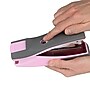 Swingline Optima 25 Rediced-Effort Desktop Stapler, 25-Sheet Capacity, Pink/Gray (S7066401)~#|#~sp314429430_sc7