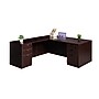 Boss Office Products 71" L-Shaped Desk with Dual File Pedestals, Mahogany (GROUPA11-M)~#|#~sp314485918_sc7