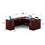 Boss Office Products 71" L-Shaped Desk with Dual File Pedestals, Mahogany (GROUPA11-M)~#|#~sp314485922_sc7
