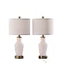 Simplee Adesso Grady 23.8"H Incandescent Table Lamp, White/Antique Brass, 2/Pack (SL0375-02)~#|#~sp314845120_sc7
