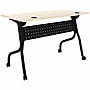Lorell 48" W x 23.60" D Foldable Training Room Table, Melamine, With Wheels, Modern Elm (LLR66377)~#|#~sp317965750_sc7