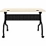 Lorell 48" W x 23.60" D Foldable Training Room Table, Melamine, With Wheels, Modern Elm (LLR66377)~#|#~sp317965754_sc7