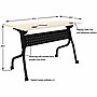 Lorell 48" W x 23.60" D Foldable Training Room Table, Melamine, With Wheels, Modern Elm (LLR66377)~#|#~sp317965757_sc7