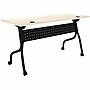 Lorell 60" W x 23.60" D Foldable Training Room Table, Melamine, With Wheels, Modern Elm (LLR66376)~#|#~sp317965761_sc7