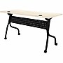 Lorell 60" W x 23.60" D Foldable Training Room Table, Melamine, With Wheels, Modern Elm (LLR66376)~#|#~sp317965766_sc7