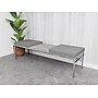 Lesro Avon 2-Seat Bench with Center Table, Open House Asteroid/Sarum Twill/Silver (AV2003.SSV.TST-01OHAS)~#|#~sp318267057_sc7