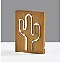 Simplee Adesso LED Wood Framed Neon Cactus Table/Wall Lamp, 9"H, Brown/Multi-Color (SL3721-12)~#|#~sp318931617_sc7