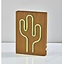 Simplee Adesso LED Wood Framed Neon Cactus Table/Wall Lamp, 9"H, Brown/Multi-Color (SL3721-12)~#|#~sp318931619_sc7