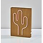Simplee Adesso LED Wood Framed Neon Cactus Table/Wall Lamp, 9"H, Brown/Multi-Color (SL3721-12)~#|#~sp318931620_sc7