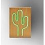 Simplee Adesso LED Wood Framed Neon Cactus Table/Wall Lamp, 9"H, Brown/Multi-Color (SL3721-12)~#|#~sp318931621_sc7