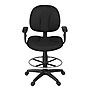 Regency Comfort Series Fabric Drafting Chair with Footrest and Lumbar Support, Black (105-AA-DK-BK)~#|#~sp319324759_sc7