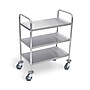 Luxor Utility Cart 3-Shelf Laminate/Steel Mobile Utility Cart with Lockable Wheels, Stainless Steel (L100S3)~#|#~sp320371597_sc7