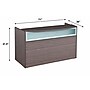 Boss Office Products 71" Reception Desk with Frosted Glass, Frosted Glass (N369G-DW)~#|#~sp320399857_sc7