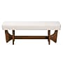 Baxton Studio Theo Boucle Fabric Bench, White and Walnut Brown (228-12923-HiT)~#|#~sp320550755_sc7