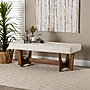 Baxton Studio Theo Boucle Fabric Bench, White and Walnut Brown (228-12923-HiT)~#|#~sp320550758_sc7